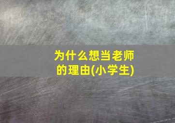 为什么想当老师的理由(小学生)