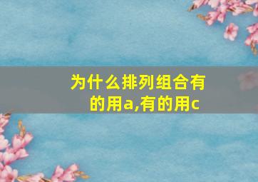 为什么排列组合有的用a,有的用c