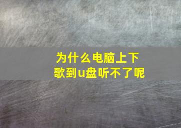 为什么电脑上下歌到u盘听不了呢