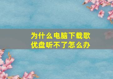 为什么电脑下载歌优盘听不了怎么办