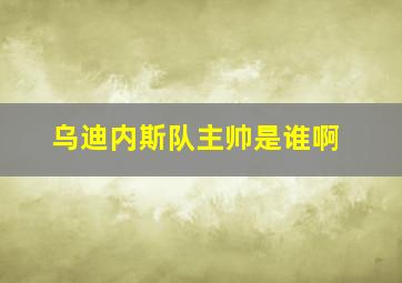 乌迪内斯队主帅是谁啊