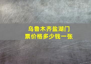 乌鲁木齐盐湖门票价格多少钱一张