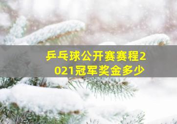 乒乓球公开赛赛程2021冠军奖金多少