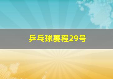 乒乓球赛程29号