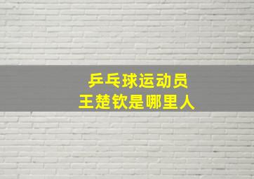 乒乓球运动员王楚钦是哪里人