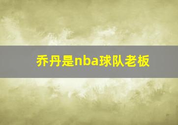 乔丹是nba球队老板