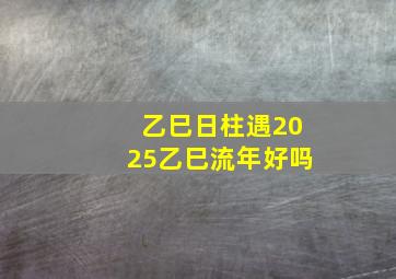 乙巳日柱遇2025乙巳流年好吗