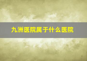 九洲医院属于什么医院