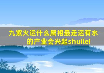 九紫火运什么属相最走运有水的产业会兴起shuilei