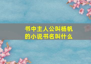 书中主人公叫杨帆的小说书名叫什么