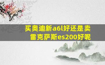 买奥迪新a6l好还是卖雷克萨斯es200好呢