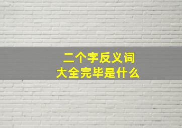 二个字反义词大全完毕是什么