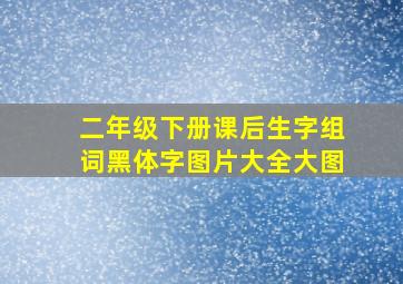 二年级下册课后生字组词黑体字图片大全大图