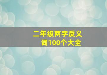 二年级两字反义词100个大全