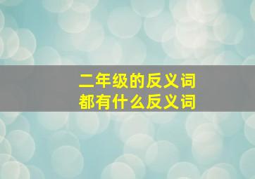 二年级的反义词都有什么反义词