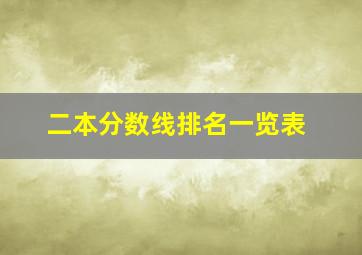 二本分数线排名一览表