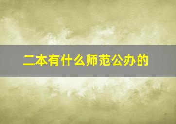 二本有什么师范公办的