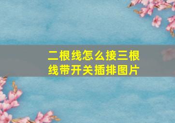 二根线怎么接三根线带开关插排图片