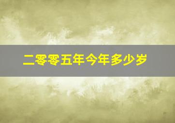 二零零五年今年多少岁