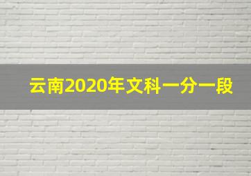 云南2020年文科一分一段