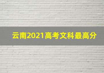 云南2021高考文科最高分