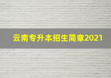 云南专升本招生简章2021