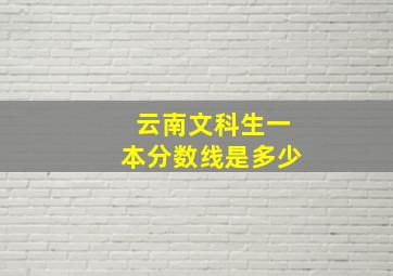 云南文科生一本分数线是多少