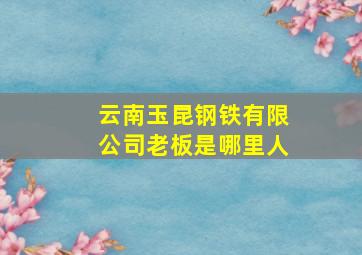 云南玉昆钢铁有限公司老板是哪里人