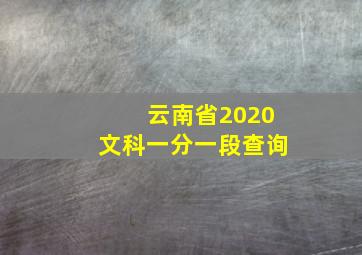 云南省2020文科一分一段查询