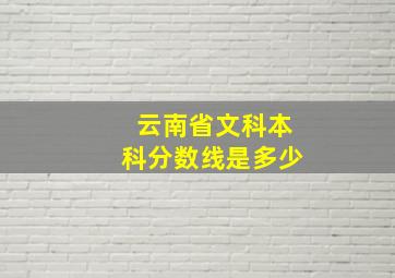 云南省文科本科分数线是多少