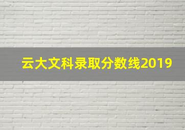 云大文科录取分数线2019