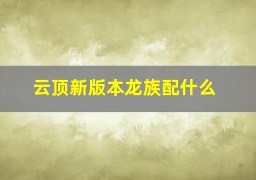 云顶新版本龙族配什么