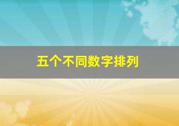 五个不同数字排列