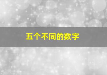 五个不同的数字