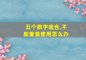 五个数字组合,不能重复使用怎么办