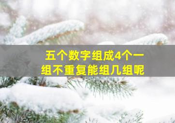 五个数字组成4个一组不重复能组几组呢