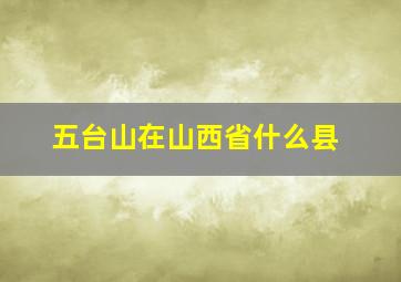 五台山在山西省什么县