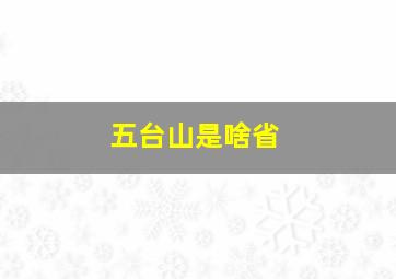 五台山是啥省