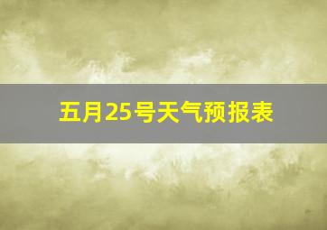 五月25号天气预报表