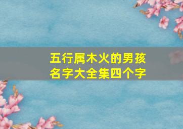 五行属木火的男孩名字大全集四个字