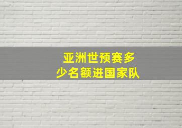 亚洲世预赛多少名额进国家队