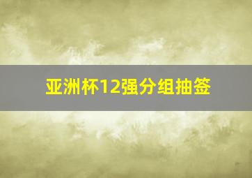 亚洲杯12强分组抽签