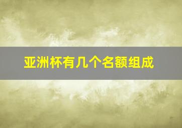 亚洲杯有几个名额组成