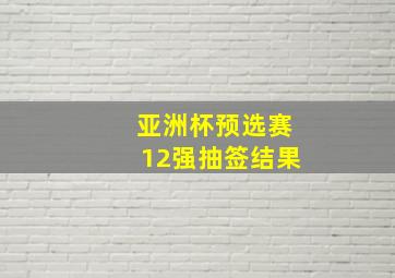 亚洲杯预选赛12强抽签结果