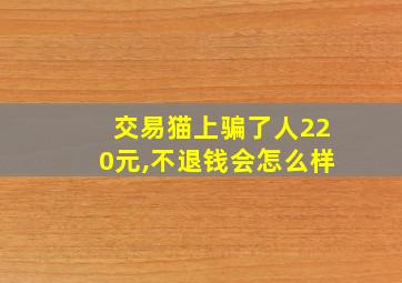 交易猫上骗了人220元,不退钱会怎么样