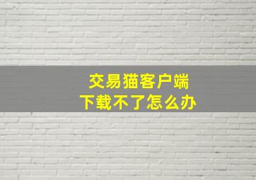 交易猫客户端下载不了怎么办