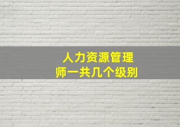 人力资源管理师一共几个级别