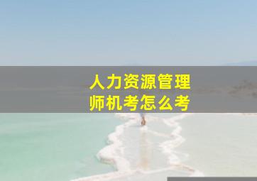 人力资源管理师机考怎么考