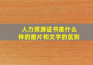 人力资源证书是什么样的图片和文字的区别