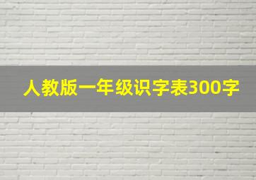 人教版一年级识字表300字